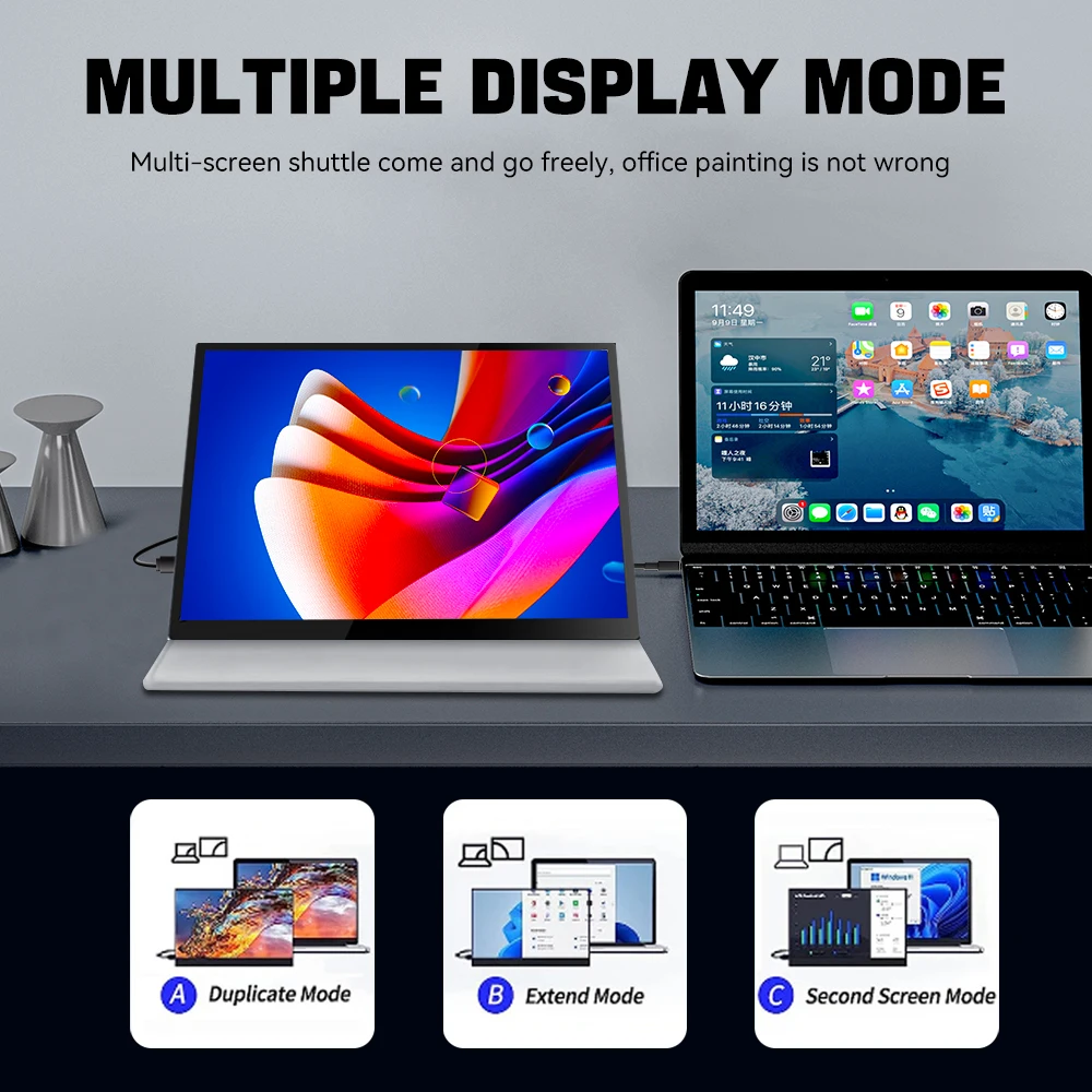OLED 2K Touch Portable Monitor 10.5inch 2560X1600 16:10 IPS Screen with type-c mini hdmi Second Display for Laptop PC Xbox PS4/5-5