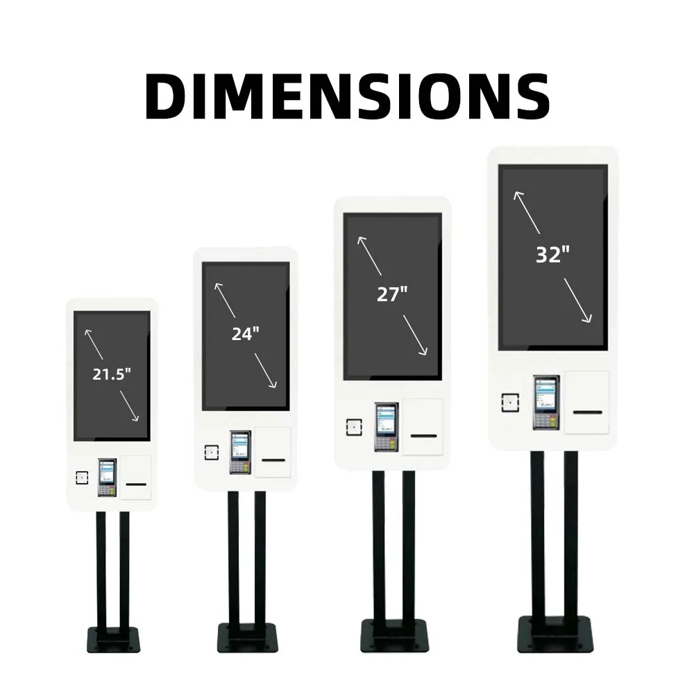 32 Inch Wall Mount Order Kiosk Ordering Machine Order Kiosk For Fast Food Smart Terminal POS Cash Self Service Kiosk-3