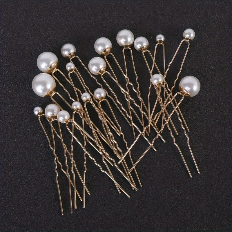 18Pcs Wedding Pearl Hair pins For Women Bride Bridal Hair Accessories Fashion Women Hair Clips Many Wedding Hair Jewelry Hairpin-5