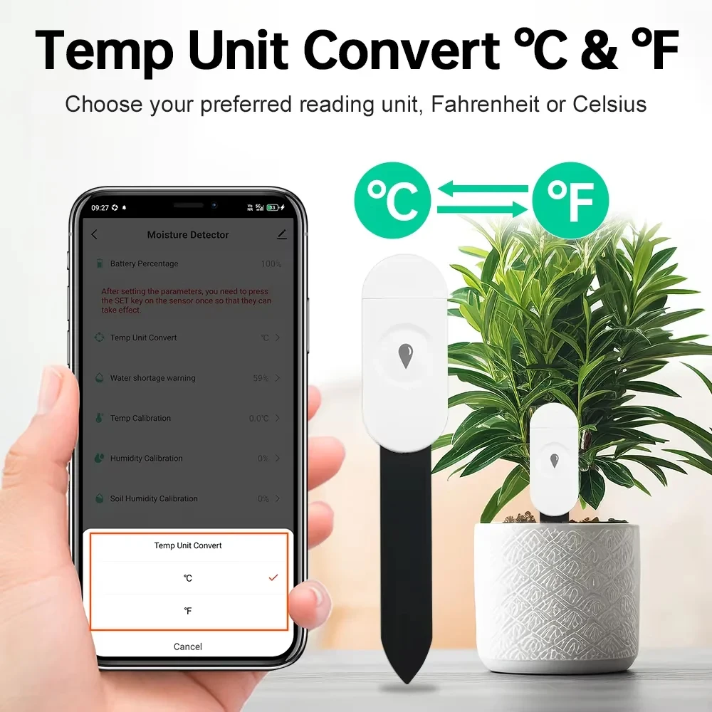 Zigbee Soil Temperature And Humidity Tester App Remote Monitoring Thermo Meter Hygrometer Garden Automation Irrigation Detector-3