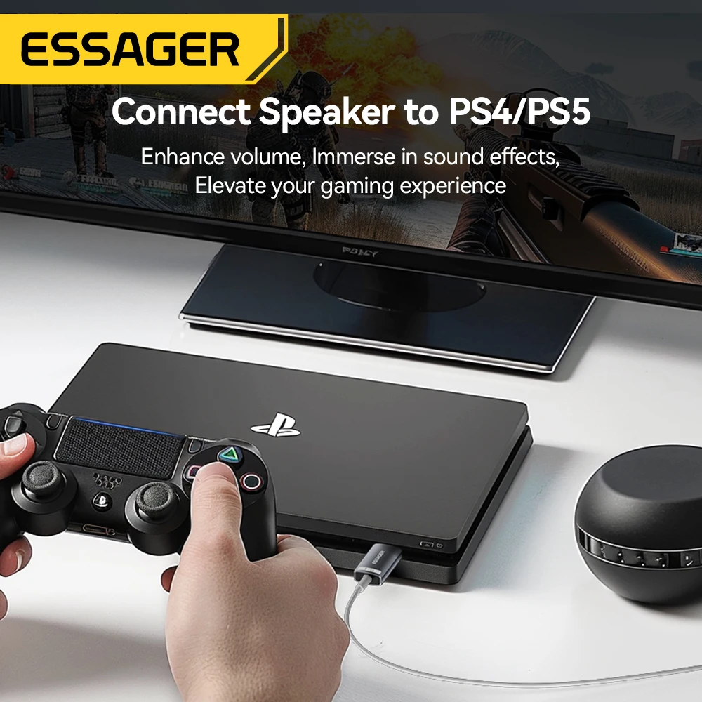 Essager External USB Sound Card To 3.5mm Mic Headphone Jack Stereo Headset Audio Microphone Adapter Speaker Interface For Laptop-3