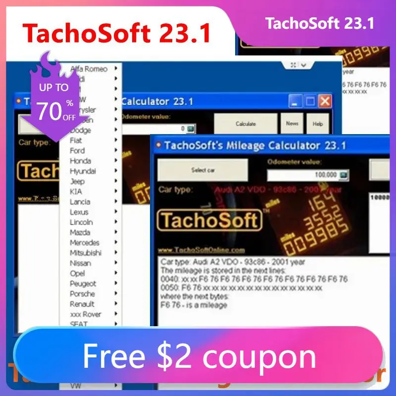 TachoSoft Mileage Calculator 23.1 TachoSoft Mileage Counter Calculation Software V23.1 With License Digital Odometer Calculators