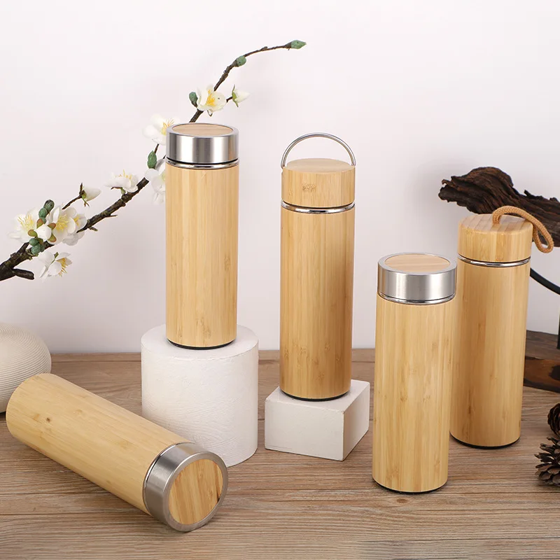 Personalized Bamboo Thermos Insulated Mup Creative Bamboo Insulated Water Bottle Heated Travel Cup Office Cup-3