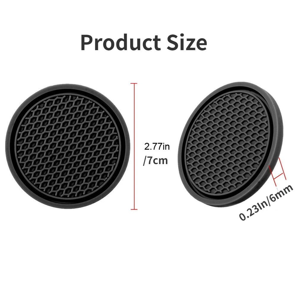 2pcs Car Cup Holder Anti-Slip Coasters Premium PVC Car Coasters Universal Fits Perfectly For Most Cup Car Interior Accessories-6