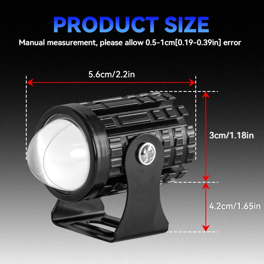 2pcs Motorcycle Led Headlight 12V High Bright Led Lights Lamp for Motorbike Moto Led Auxiliary Spotlights-2