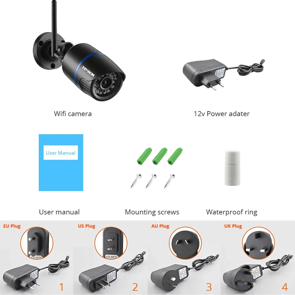 4MP 1080P IP Camera Outdoor WiFi Security Camera Wireless Video Surveillance Wi Fi Bullet CCTV HD Camara CamHipro CamHi Cam-6