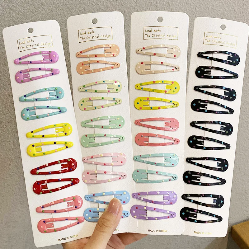 10pcs/set Cute Colorful Star Waterdrop Shape Hair Clips For Girls Children Lovely Hair Decorate Hairpins Kids Hair Accessories-4
