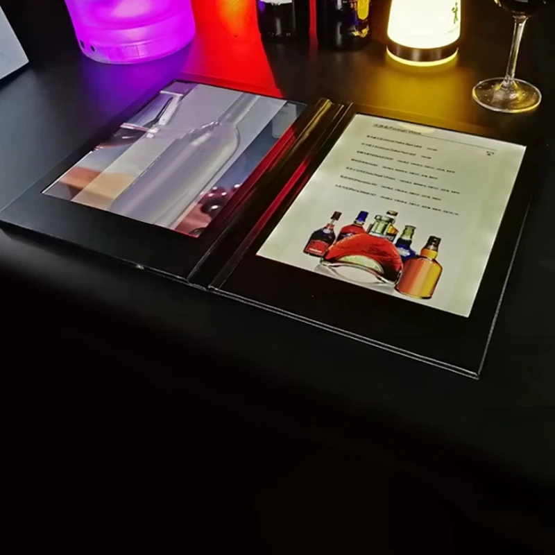 YLS-Rechargeable LED Light Menu Book PU Leather Display Book Night Club Restaurants Beer Bar Shop Cafe-2