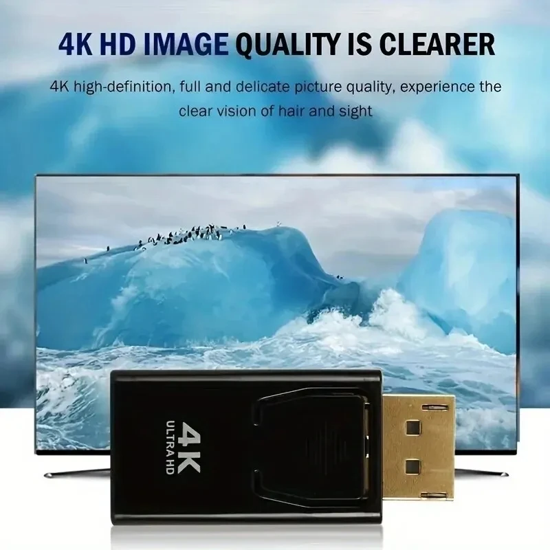 4K DisplayPort to HDMI-Compatible Adapter DP Male to Female HDMI-Compatible Converter 1080P Video for PC HDTV Laptop-4