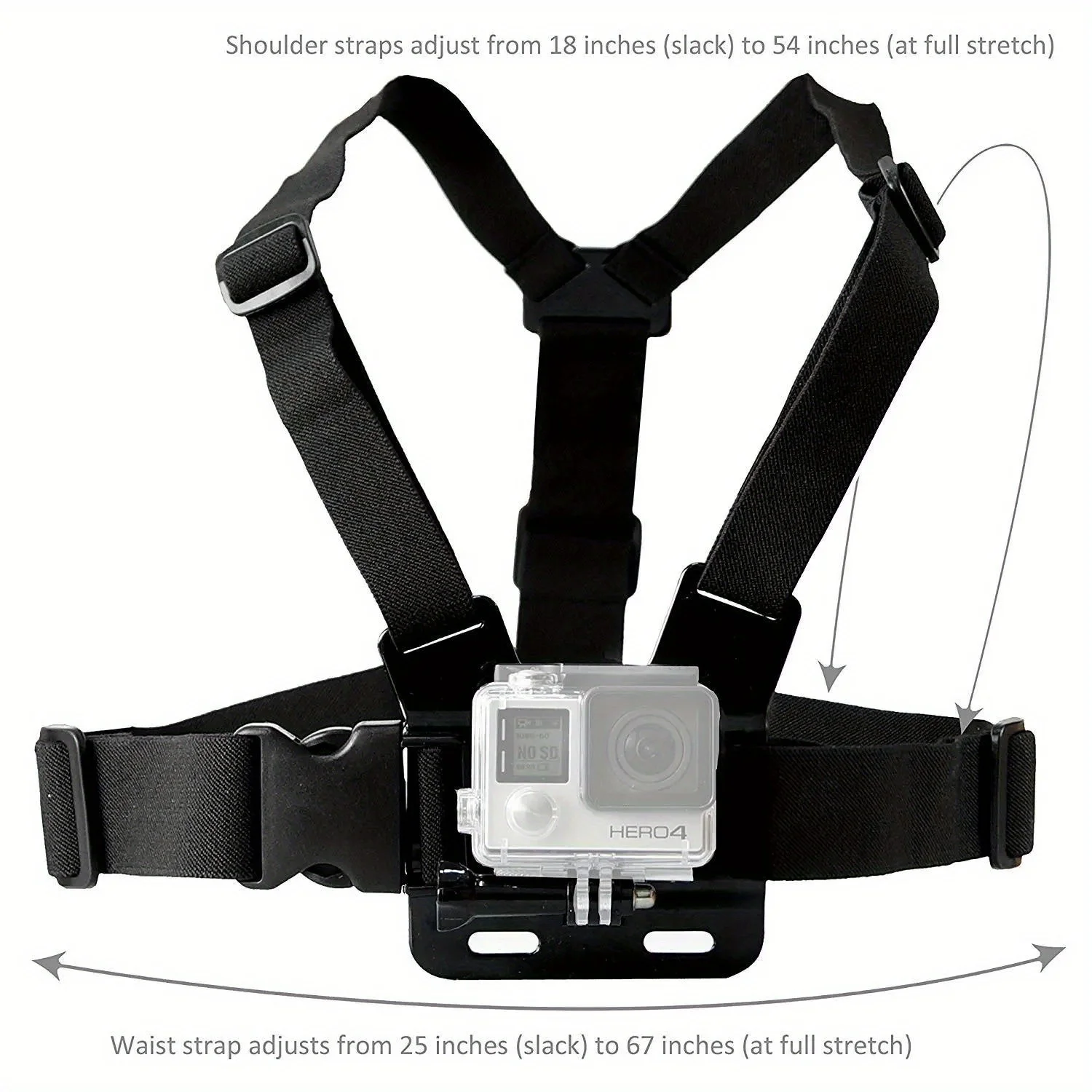 Chest Head Strap Belt For GoPro Hero 12 11 10 9 8 Action Camera Xiaomi Yi 4K Sjcam Sj4000 Insta360 Accessories With J-hook Mount-4