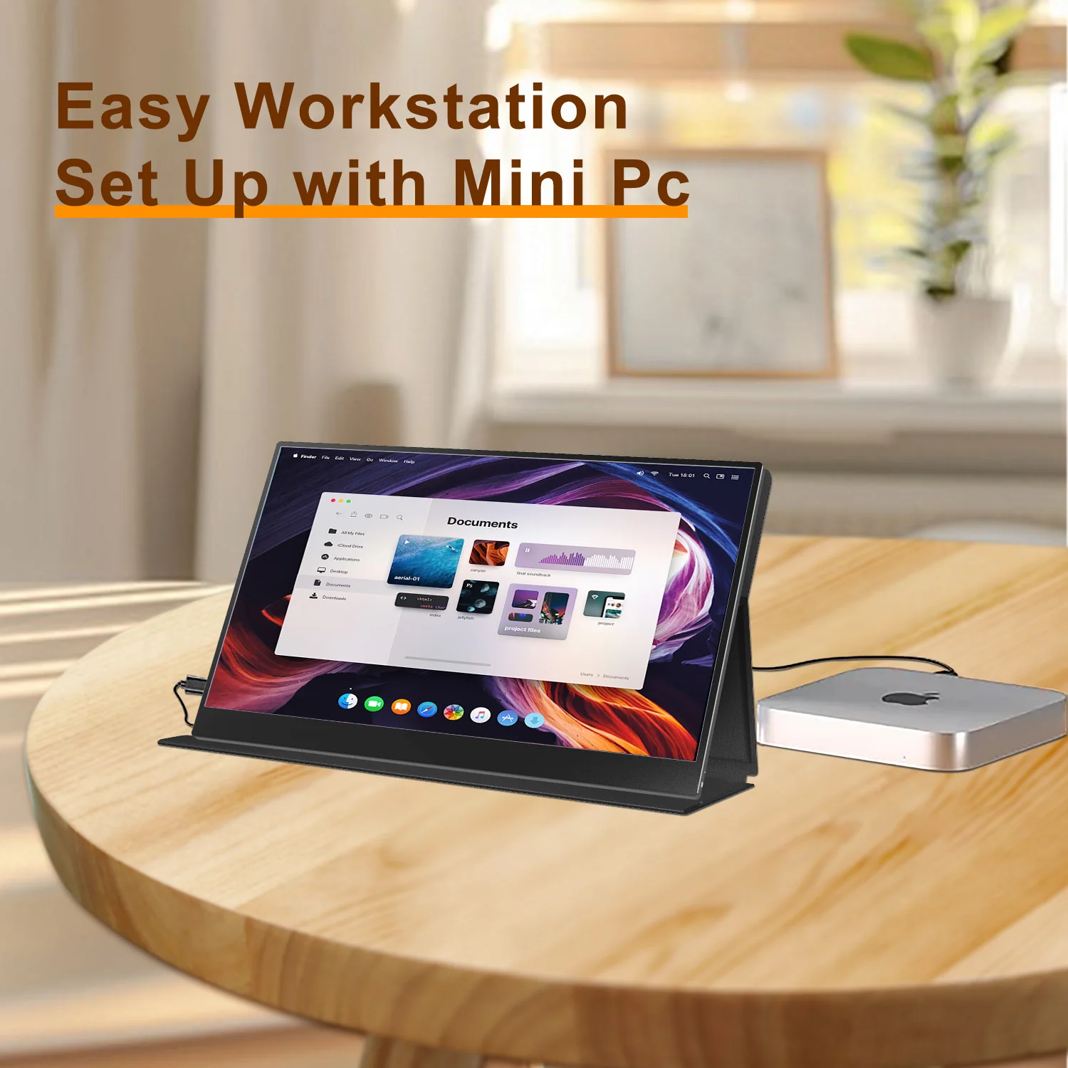 15.6-inch Portable Monitor 1920*1080 60HZ For Laptop XBox PS4 / 5 Switch TV Box Mobile Phone PC Extension With Metal Frame-6