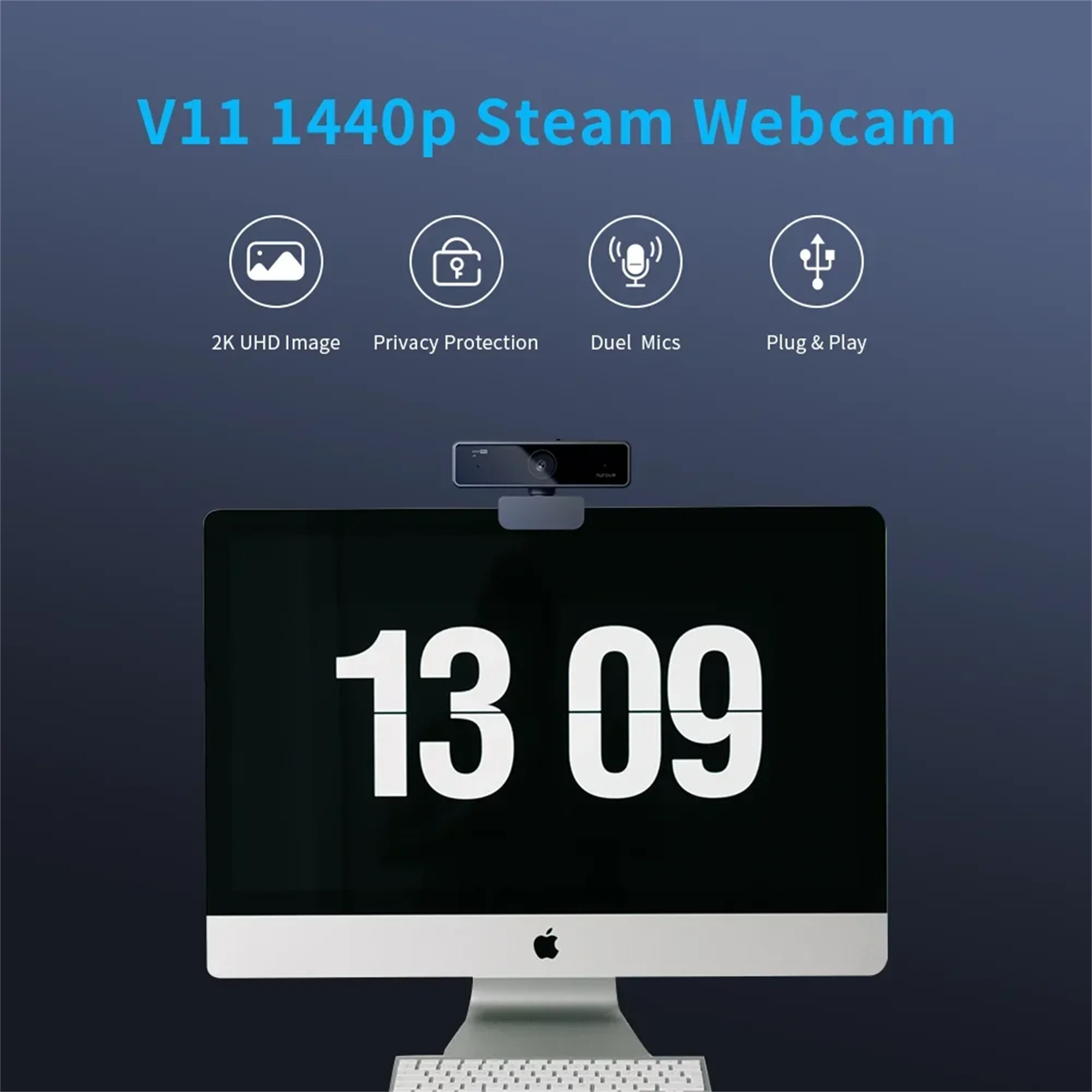 Nuroum V11 High Quality 1080p 60fps Full Hd Plug And Play Computer Usb Web Camera Mini Webcam 2K For Pc Laptop With Microphone-3