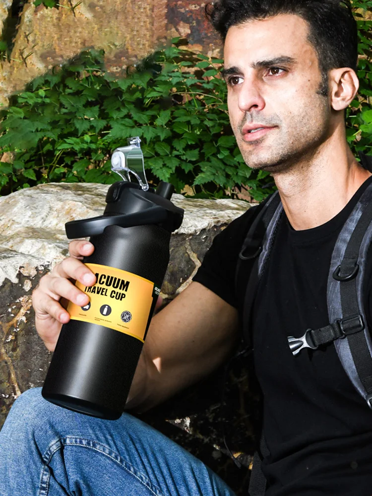 Outdoor Thermos Portable 304 Stainless Steel Thermal Mug Tumbler Vacuum Flasks Cold and Hot Sports Water Bottle with Straw-6