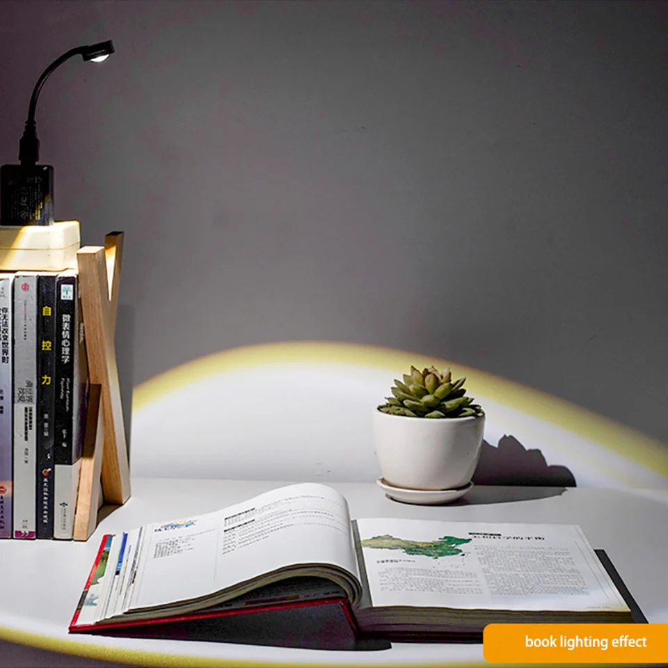 USB Sunset Lamp LED Rainbow Neon Night Light Projector Photography Wall Atmosphere Lighting for Bedroom Room Decor Nightlights-4