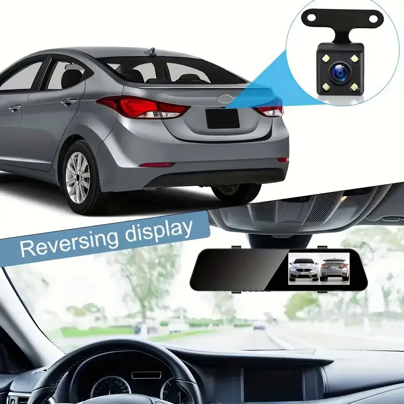 HD 1080P Dual Lens Car DVR Mirror Dash Cam Night Vision Front And Rear 170 Angle Reversing Camera Digital Video Recorder Backup-3