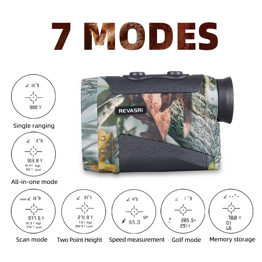REVASRI Golf Rangefinder Rechargeable Distance Meter with Slope Switch and Flag Lock Vibration for Golfing Promotion and Hunting-6