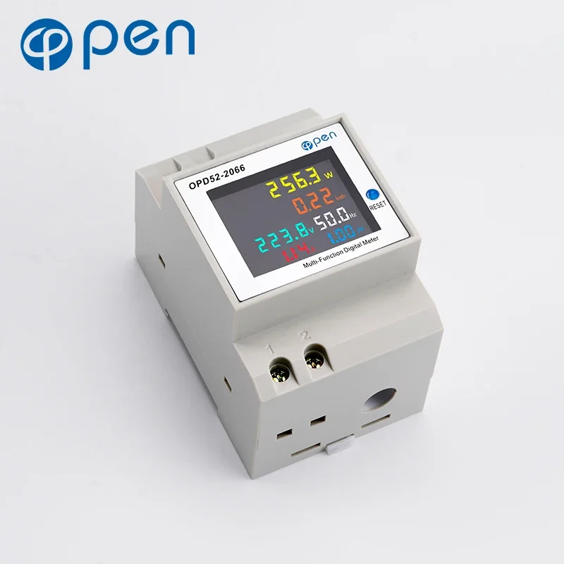 D52-2066 6IN1 din rail AC monitor 110V 220V 100A Voltage Current Power Factor Active KWH Electric energy Frequency meter VOLT AM-3
