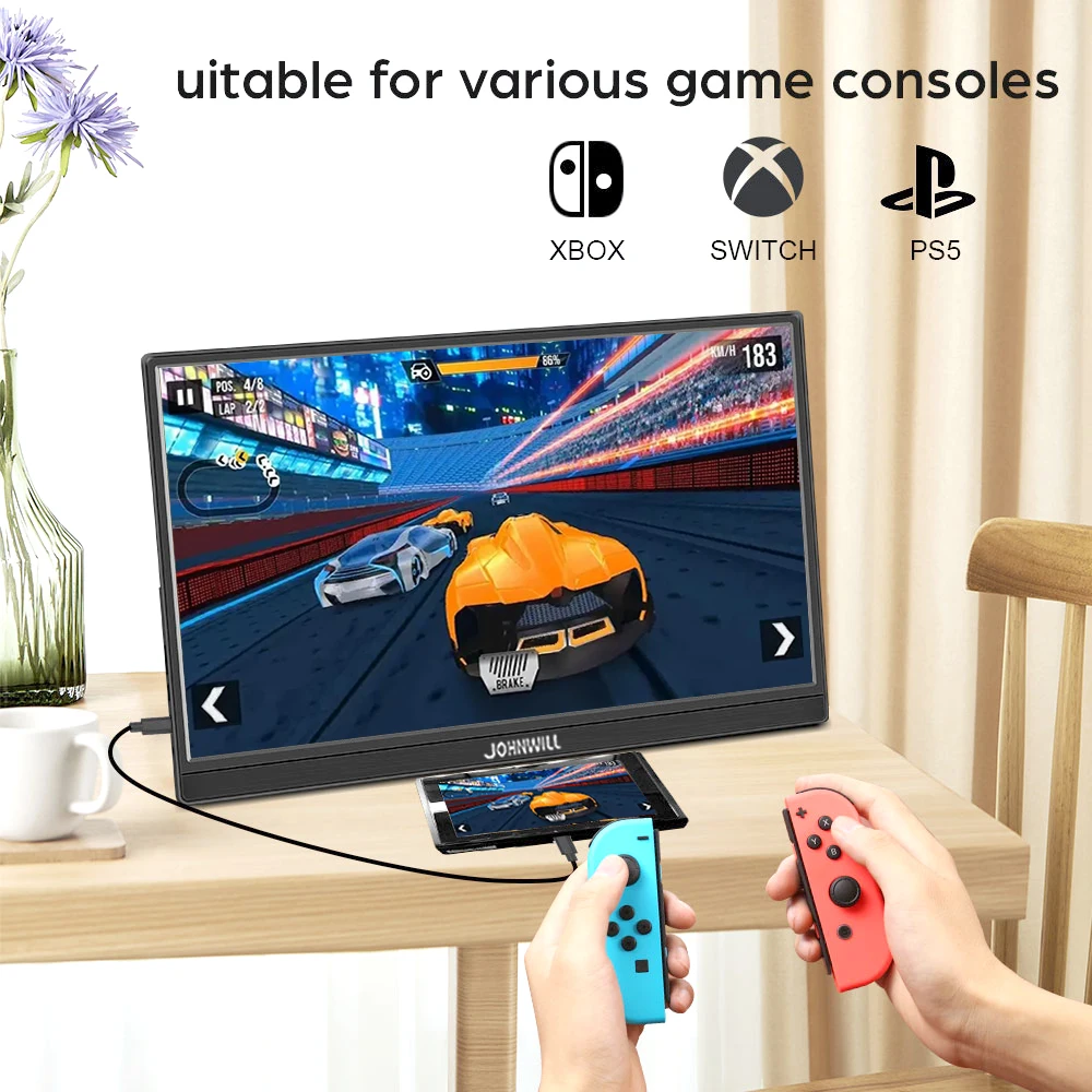 PC Gamer Touch Monitor 14/15.6 Inch 1920x1080 IPS Panel Secondary Monitor Extend Mode For Work HDMI Compatible Switch PS4 PS5-6
