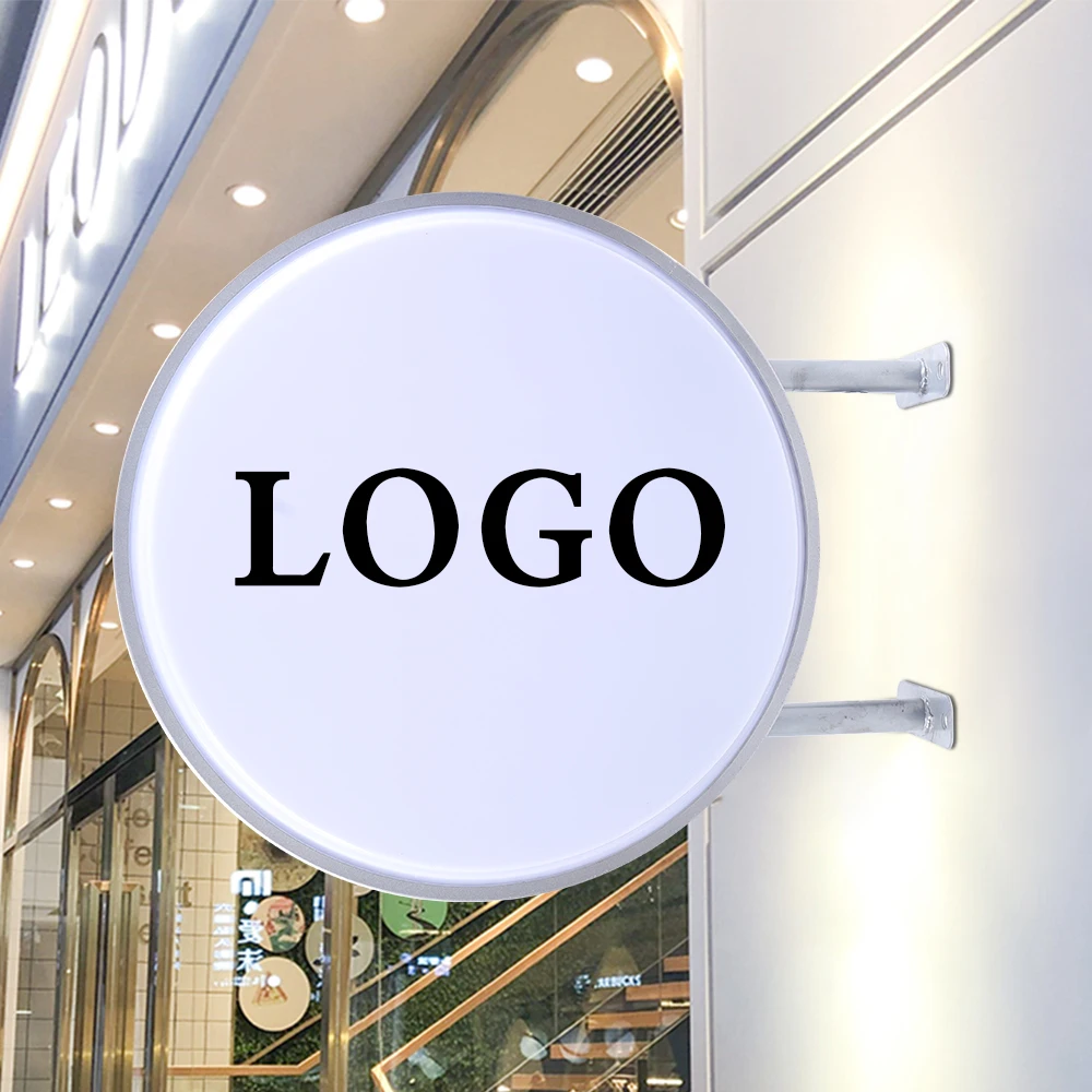 50cm Waterproof LED Double Sided Round Advertising Lightbox 110V/220V Outdoor Advertising Neon Sign Light Box-4