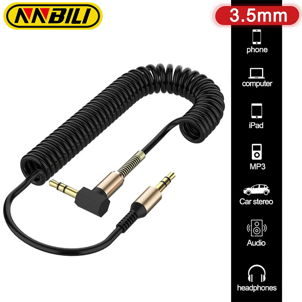 NNBILI 3.5MM Jack Audio Cable Jack 3.5MM Male to Male Audio Aux Cable For Samsung Car Headphone Speaker Wire Line Aux Cord Speak