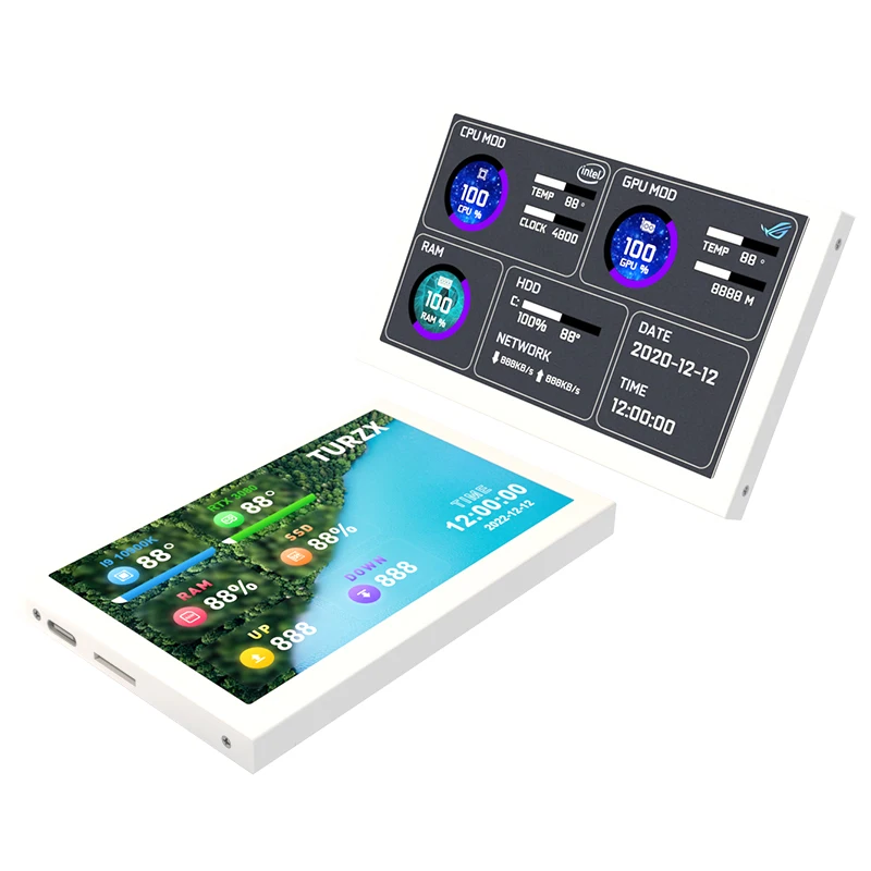 5 Inch IPS Type-C Secondary Screen Computer CPU GPU RAM HDD Monitor Dynamic Editable Theme USB Display Sub-Screen LCD NO AIDA64-6