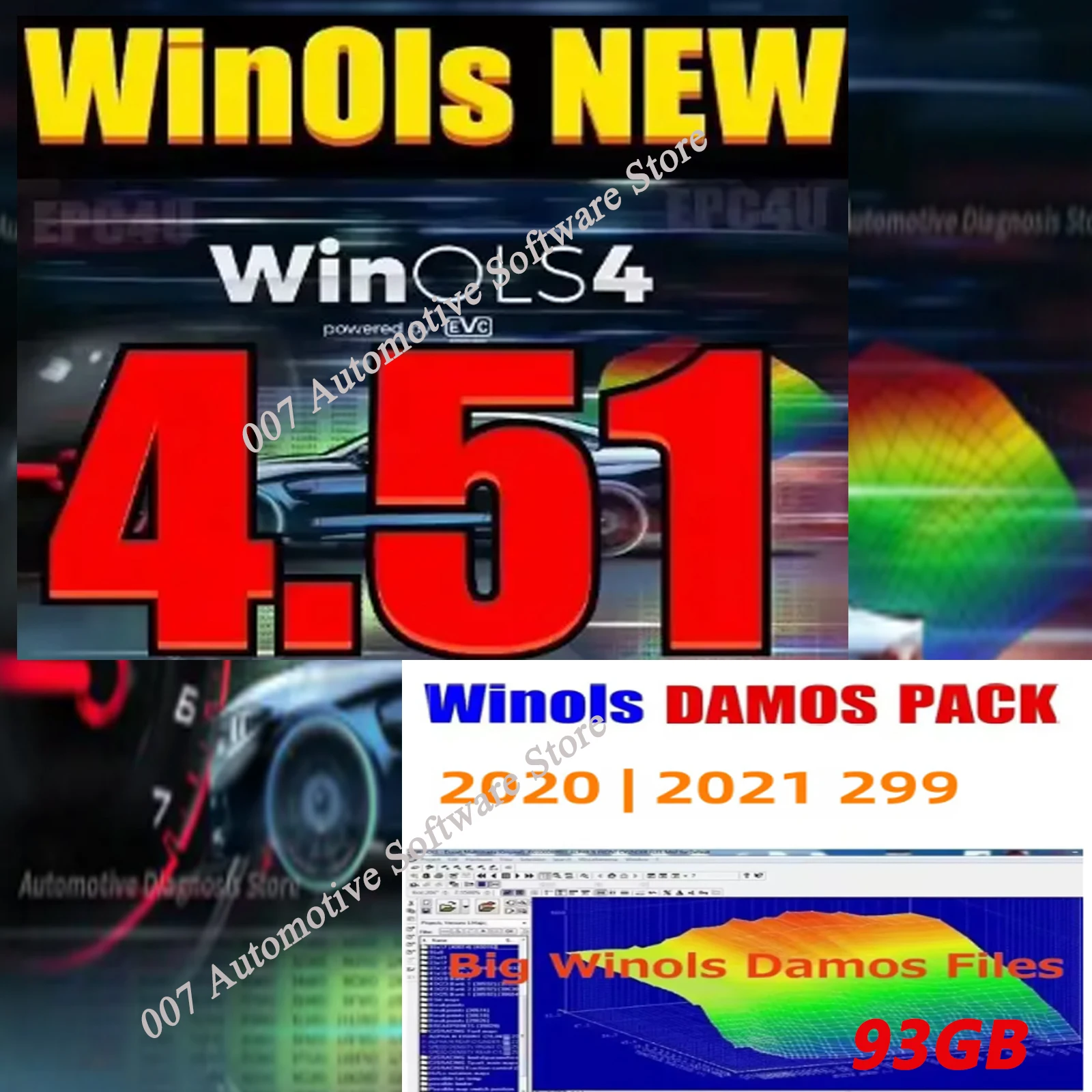 2025 Winols 4.51 Software 93GB 2021 2020 DAMOS Big Archive Car Performance Enhancement Chip Tuning Maps Damos Mappacks