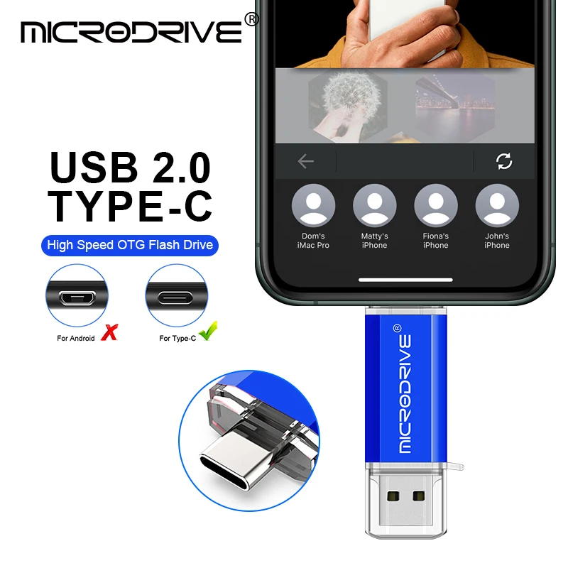 Pendrive Type C OTG USB Flash Drive 128GB 64GB 32GB 16GB 8GB 4GB USB Memory Stick 2.0 Pendrive High Speed for Type-C Device-3