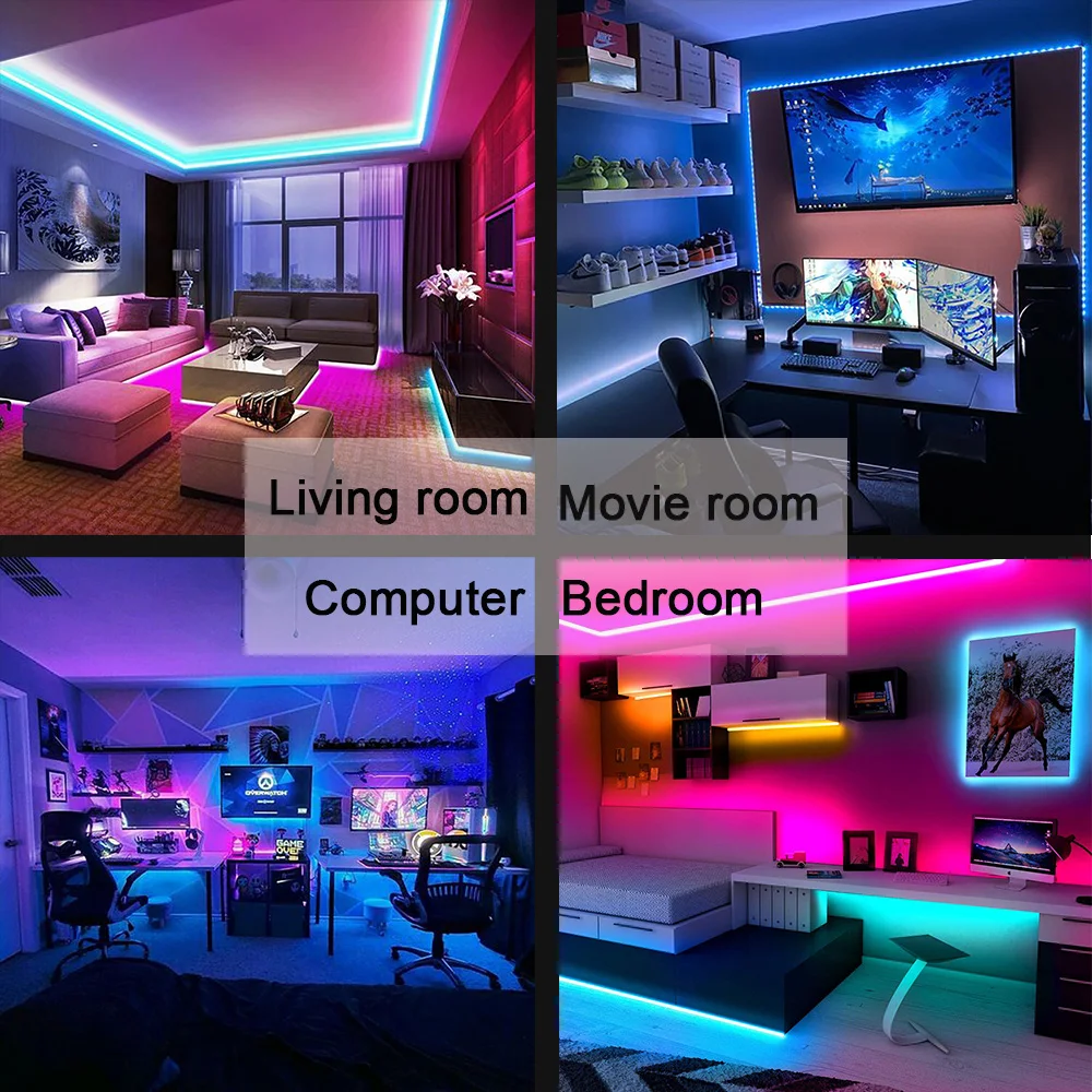 USB LED Strip Light Bluetooth Tape RGB Lights SMD5050 5V Flexible LED Lamp Tape Ribbon Self-adhesive TV Desktop Diode Backlight-3