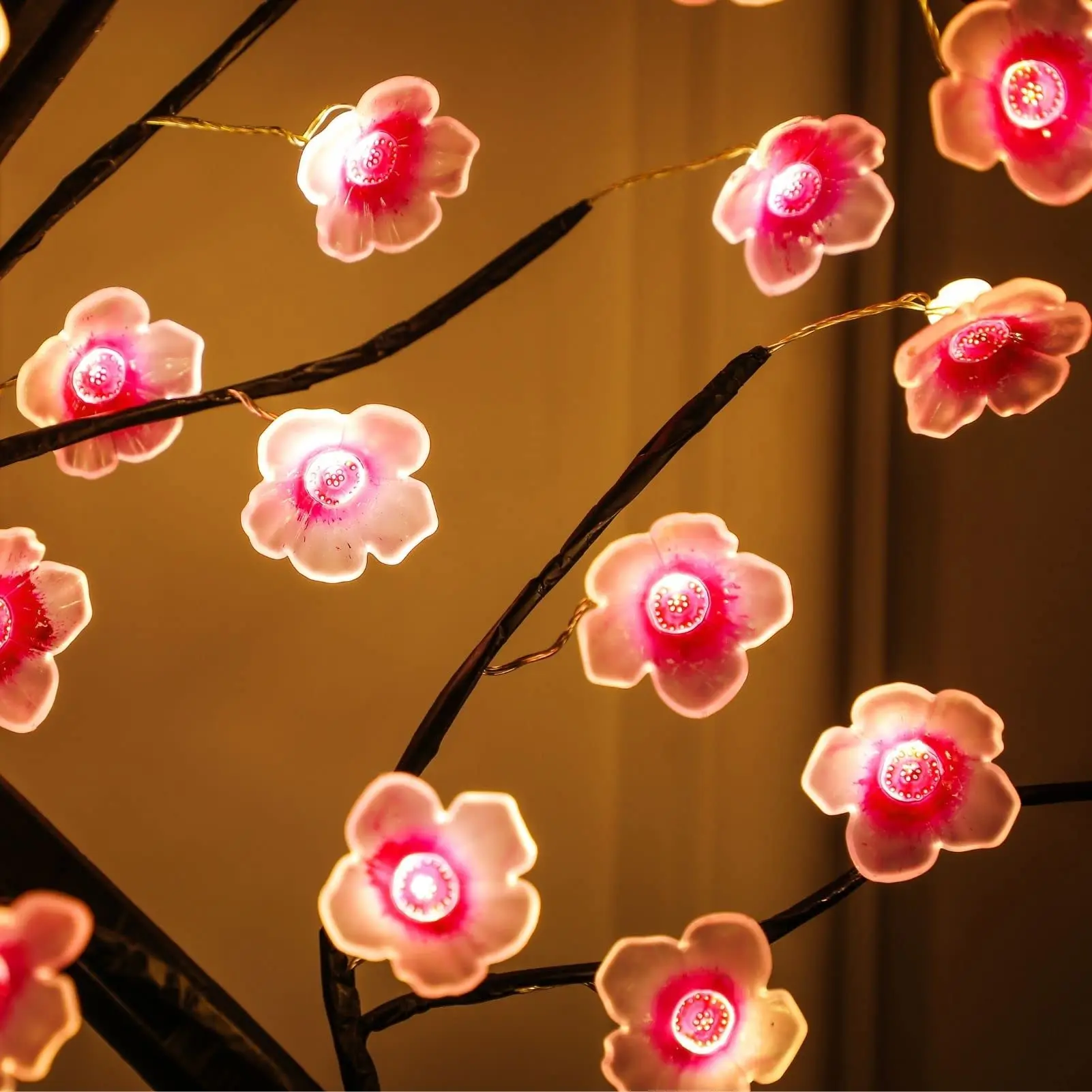 Table Tree Night Light USB/Battery Powered Touch Switch Artificial Bonsai Cherry Blossom Desktop Tree LED Lamp Light Decoration-5