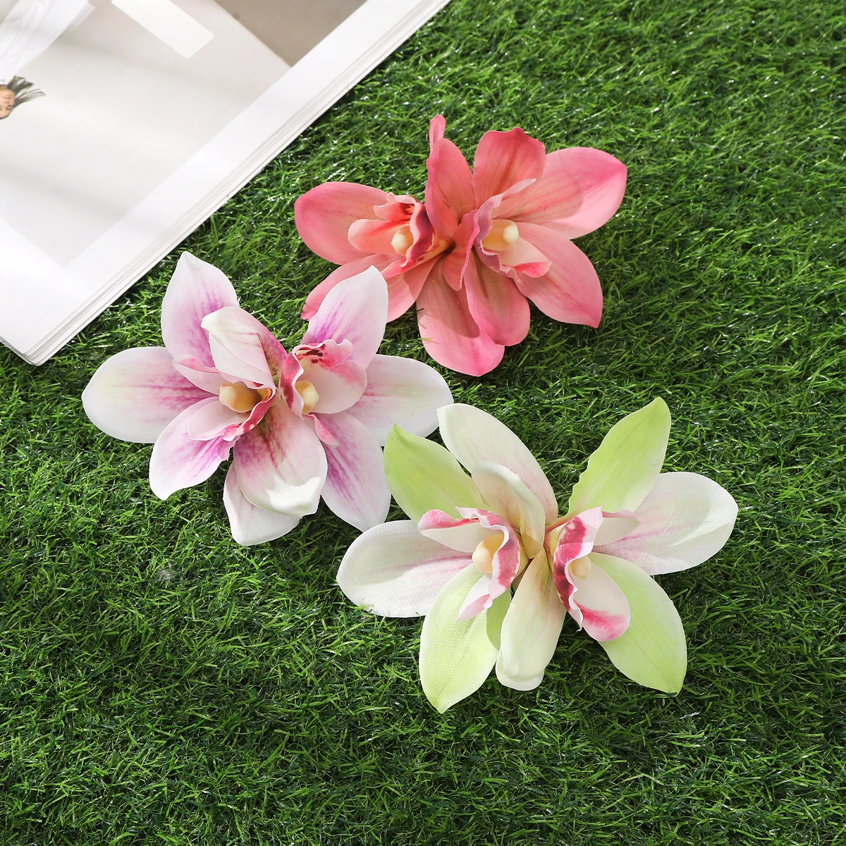 Orchid Flowers Hair Clips Bohemian Small Hairpin Bridal Barrette Beach Wedding Flower Women Holiday Hair Clip Hair Accessories-2