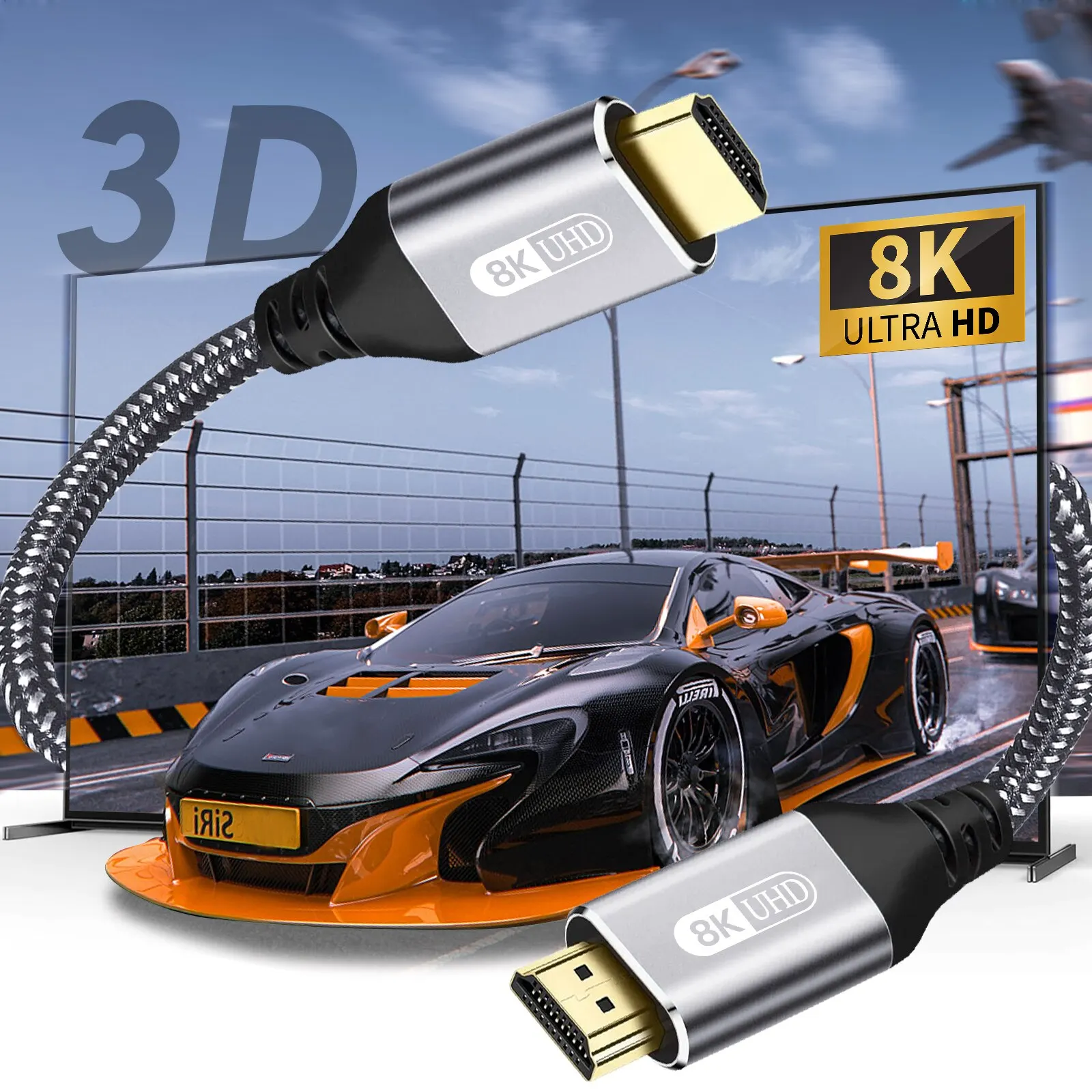 NIERBO HDMI 2.1 Cable HDMI Cord 8K 60Hz 4K 120Hz 48Gbps EARC ARC HDCP Ultra High Speed HDR for HD TV Laptop Projector PS4 PS5-3