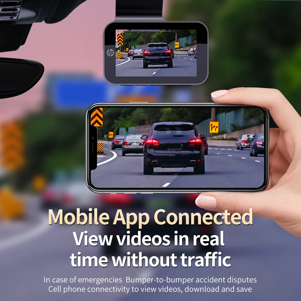 HP car camera dash cam camera 4k HD night vision WiFi DVR video loop video parking monitoring car dashcam auto dashcam 4k-2