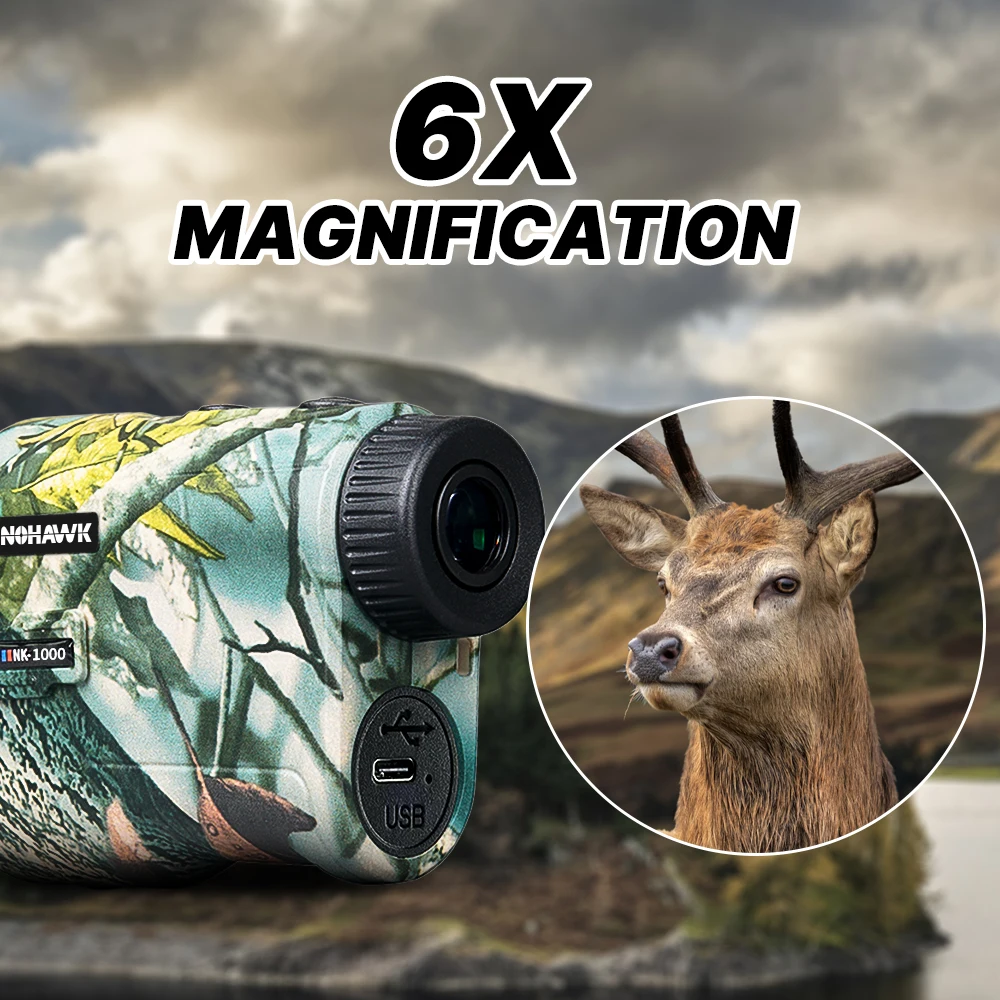 Nohawk Hunting Rangefinder 1000M Multifunctional Range Finder with USB-C Charging Monoculars Telescope for Hunting and Golfing-3