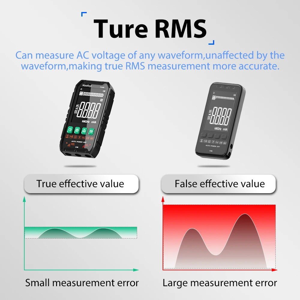 MASTFUYI Professional Digital Multimeter 600V/4A AC/DC Voltage Current True RMS Auto-Range Volt/Amp/Ohm/Capacitance Tester Tool-2