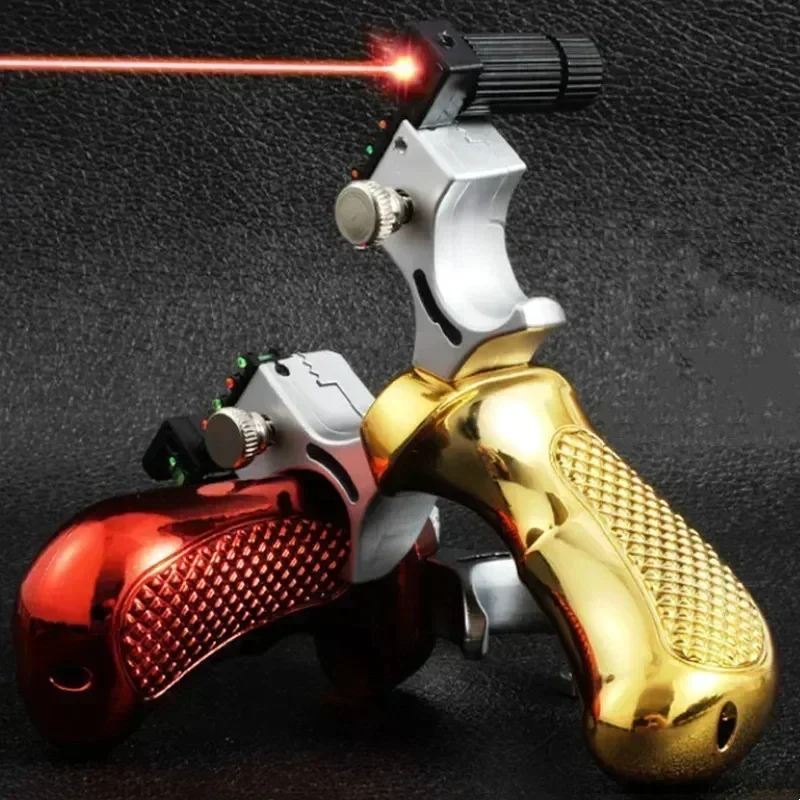 Laser Pointing Slingsshot 10 Style Precision Aiming Slingshot High Precision Sling Outdoor Hunting Shooting Accessories Caza-3