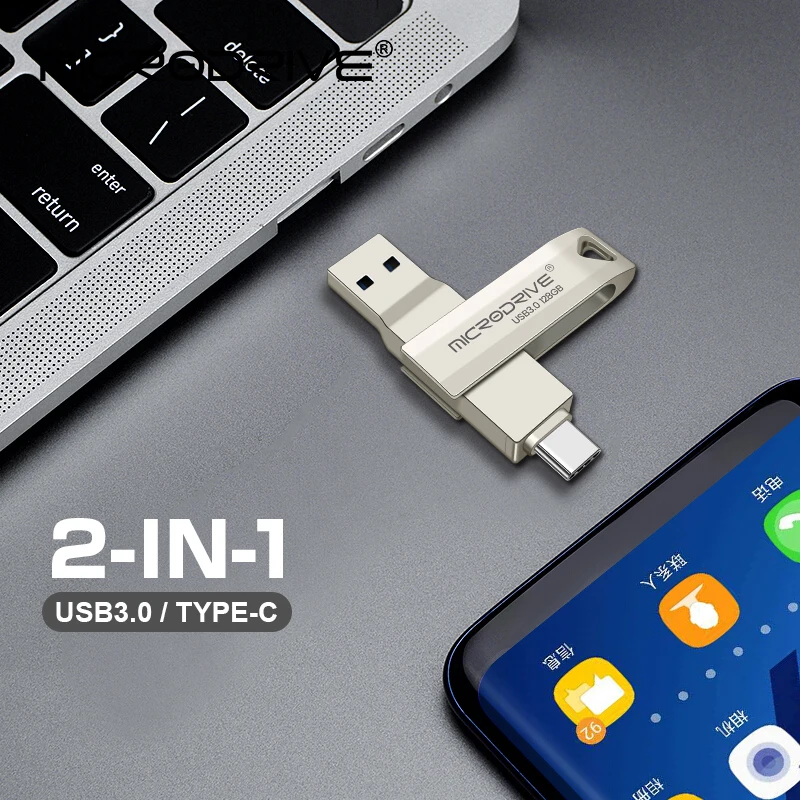 2 in 1 OTG USB-C Flash Pen Drive Metal Memory Stick Usb 3.0 flash Disk 64GB 128GB 256G USB3.0 Dual C Pendrive-6