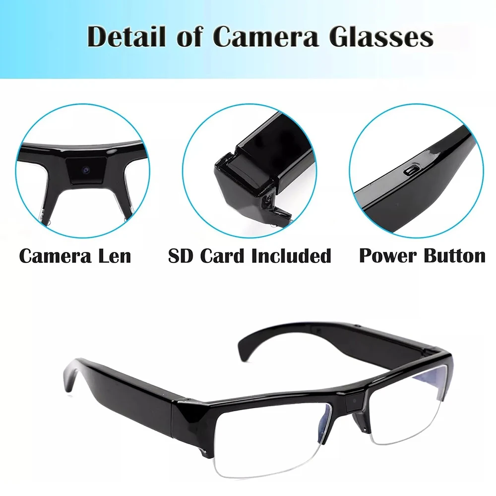 1080P HD Mini Camera Glasses DVR Glasses Camera Sports Video Glasses Outdoor Glasses Camera Conference Process, Driving, etc.-2
