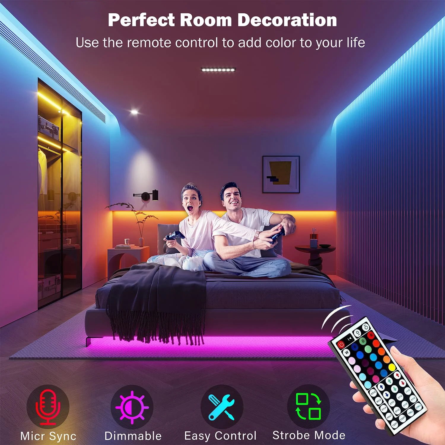 RGB Led Strip Lights 5m 10m 20m 30m Led Room Light with APP Control Flexible Ribbon Luces Led Tape for Room Bedroom Decoration-3