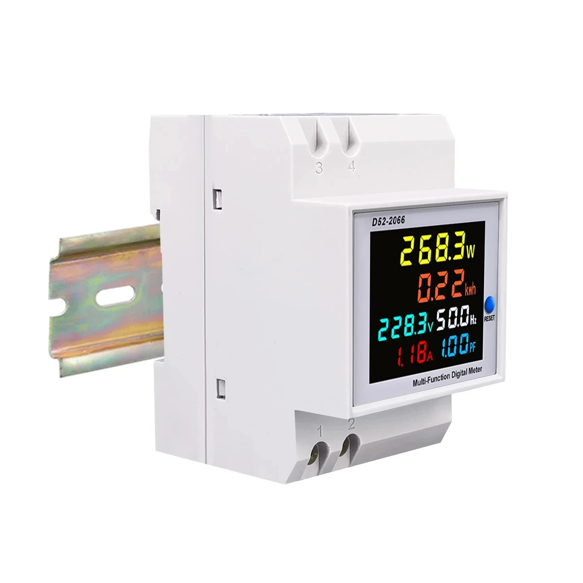 Single Phase Energy Meter Din Rail Electricity Usage Monitor AC 40-300V 100A Voltmeter Ammeter Watt Kwh Frequency Power Meter-3