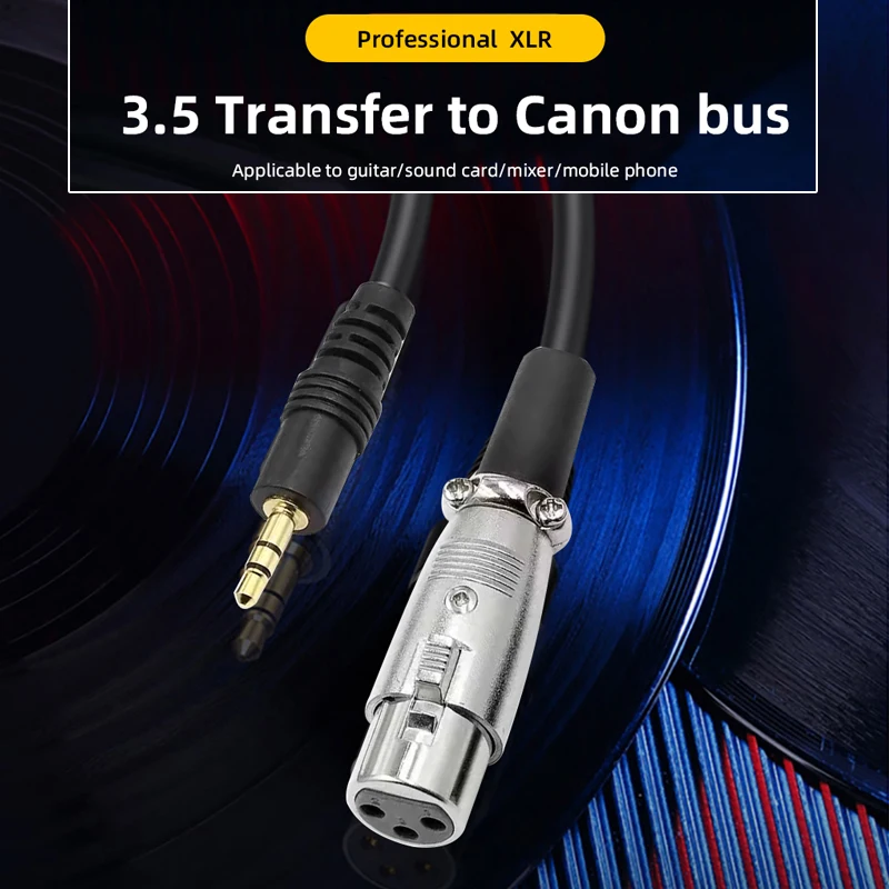 XLR to 3.5mm Audio Cable Microphone Balanced Analog Audio Cord for Audio PC Phone Mixer Amplifiers XLR Female to AUX 3.5mm Jack-2