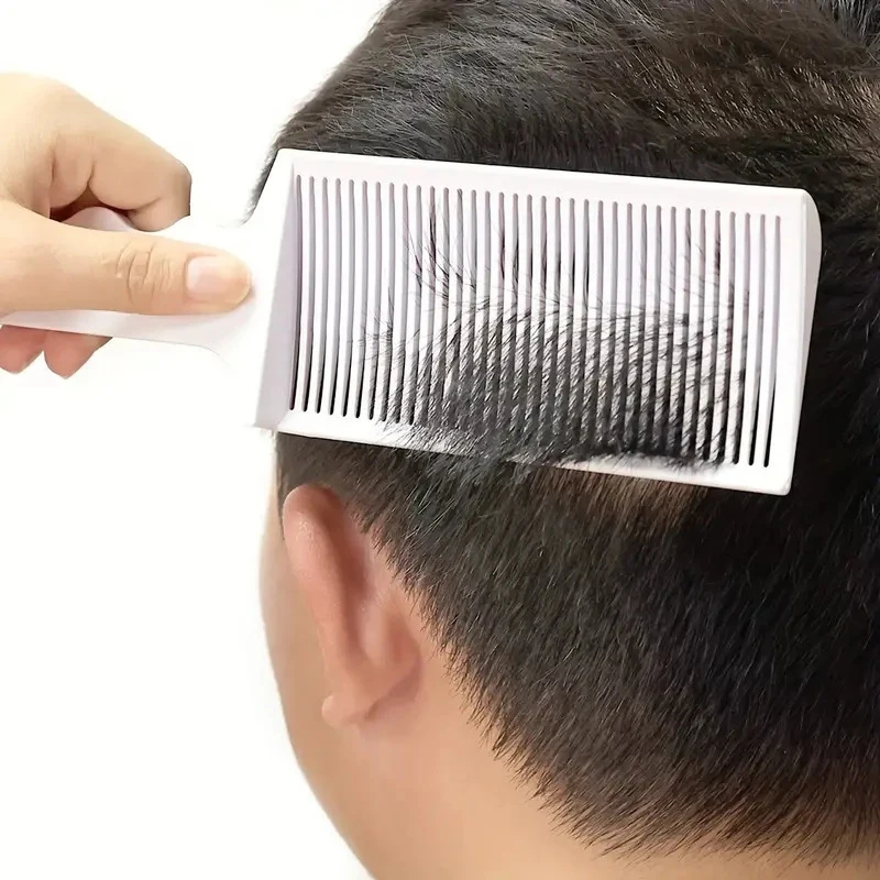 2PCS Kit Upgrade Barber Flat Top Hair Cut Combs Men's Arc Design Curved Positioning Hair Clipper Combs Salon Hairdresser Tools-5