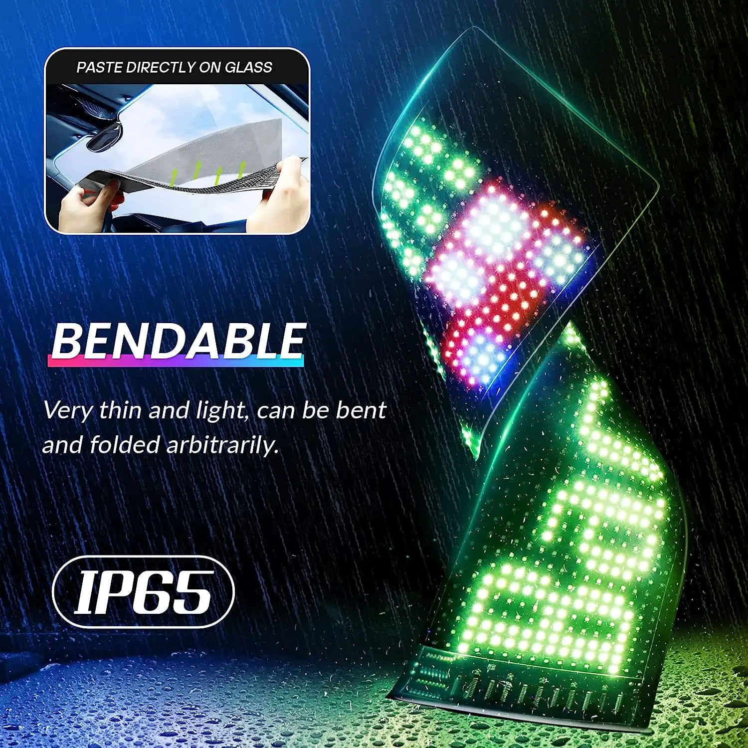 LED Matrix Panel Rolling Advertising LED Signage USB 5V Bluetooth App Controlled Sign Light Programmable LED Car Sign-3