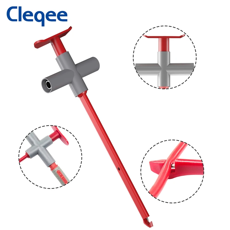 Cleqee P5010 2PCS Insulated Test Hook Clip Non-Destructive Puncture Probe Built-in Spring Compatiable with 4mm Banana Plug-5