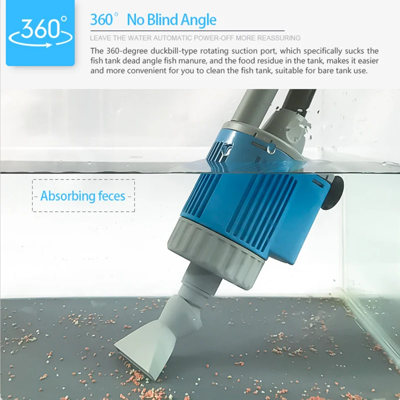 20/28W Electric Aquarium Fish Tank Water Change Pump Aquarium Cleaning Tool Water Changer Gravel Cleaner Siphon Filter Pump-6