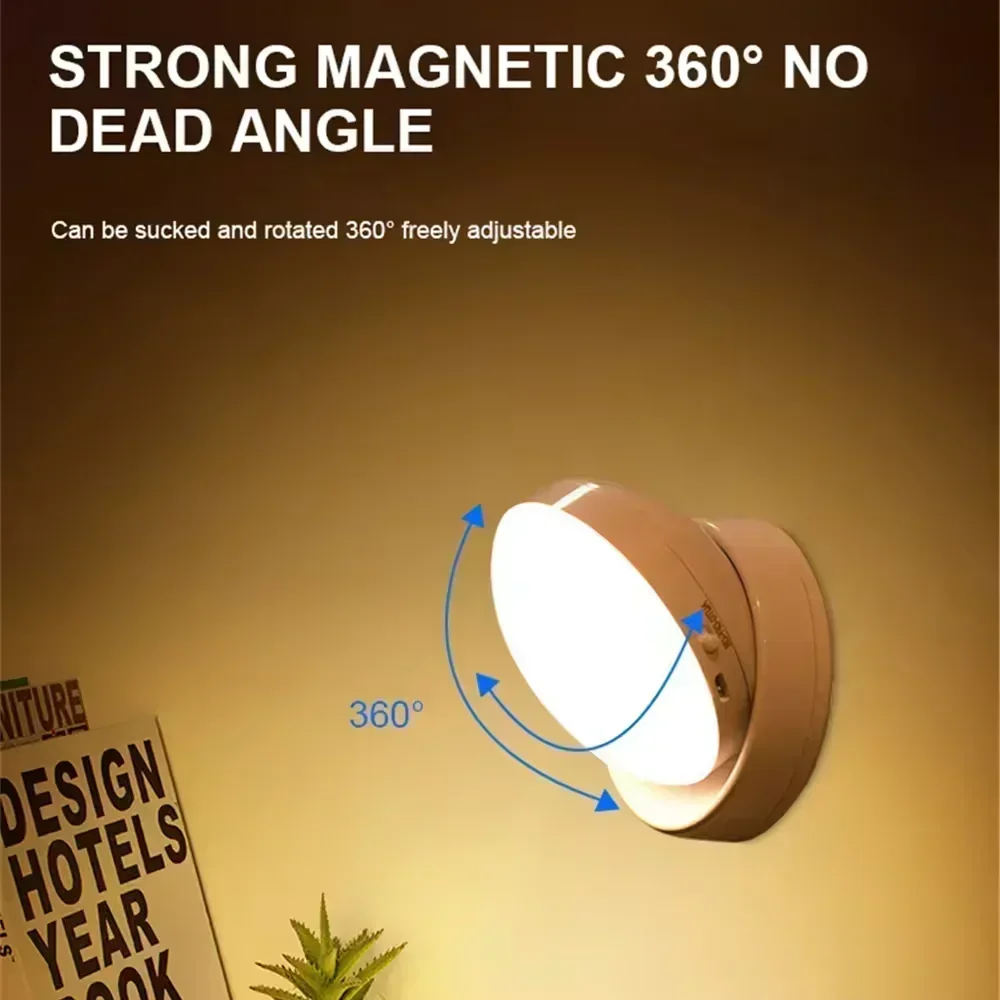 Xiaomi Night Lamp With Motion Sensor Night Light Rechargeable Wireless Led 360 Rotating Magnetic For Kitchen Room Bedside Table-5