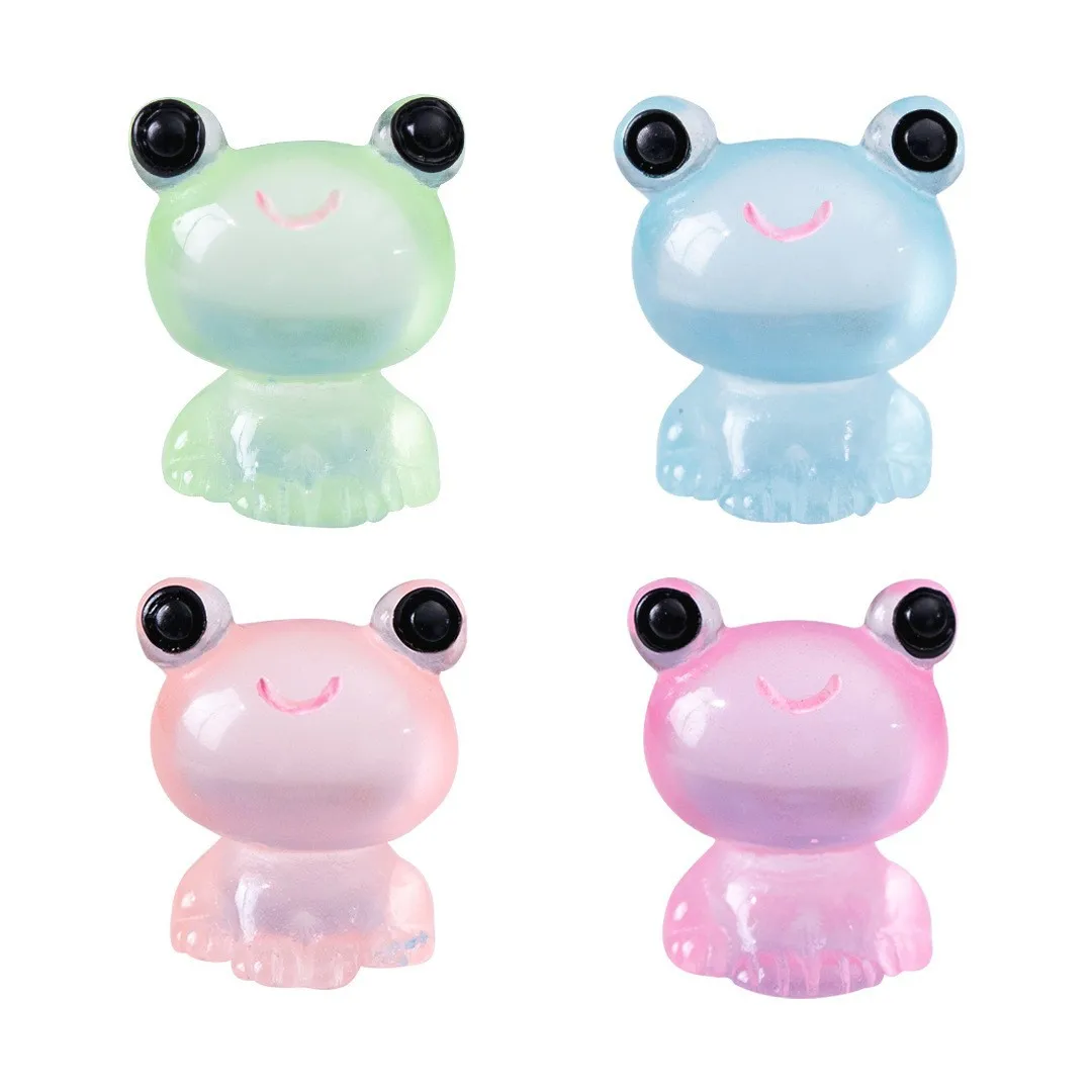 20PCS Mini Frogs Glow At Dark Fairy Garden Miniatures Decoration Luminous Frog Vivarium Micro Landscape DIY Accessories-6