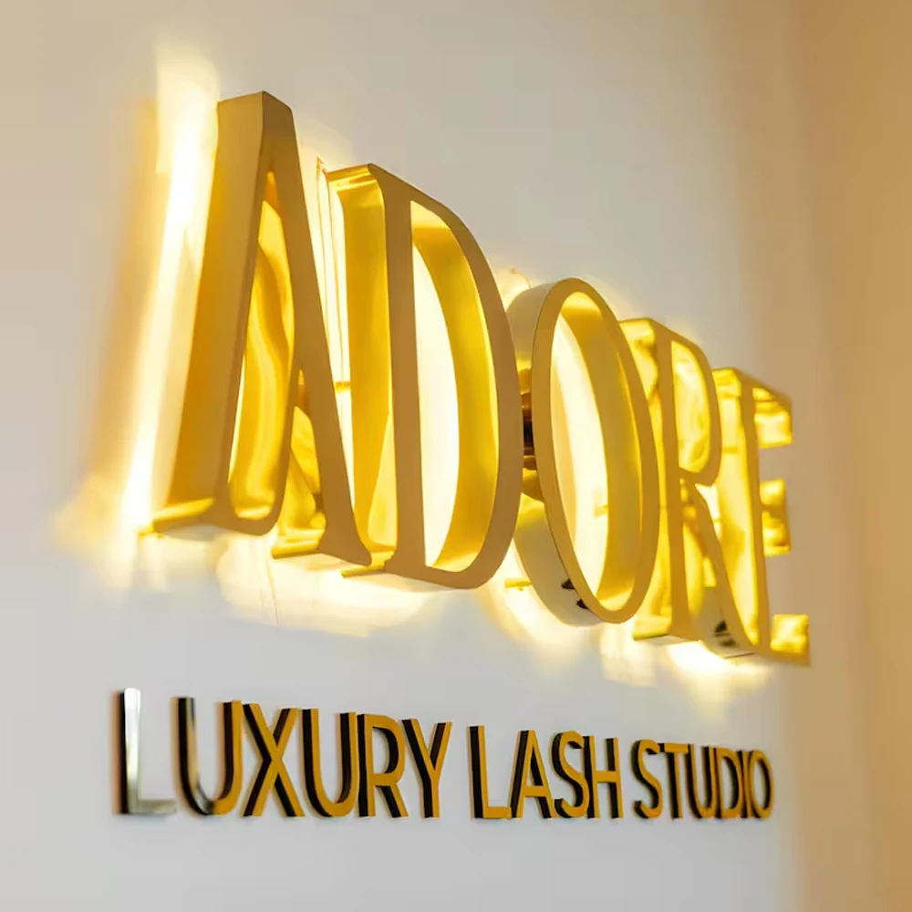 Custom 3D Metal LED Sign Luminous Lettering for Outdoor/Indoor Company Store Logo Wall Decor Illuminated Light Signage-4