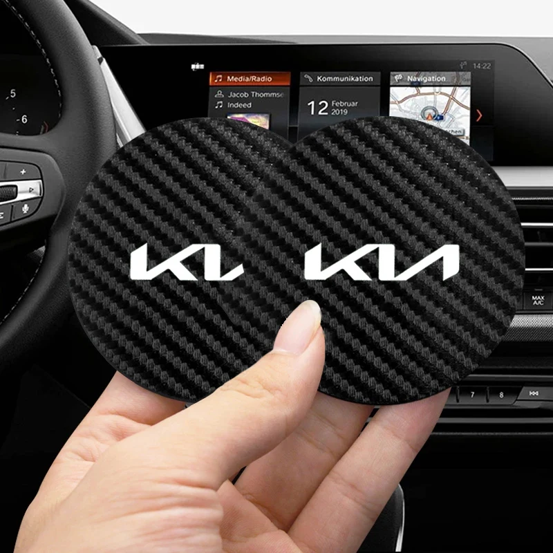 2Pcs.Sliding rubber mat for car water bottle Kia Rio Picanto Sportage Niro Morning Ceed ProCeed Stonic Optima accessories-4