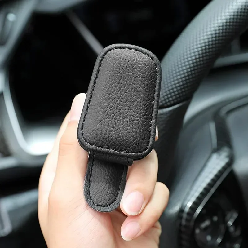 1Pcs Sunglasses Holder Is Suitable for Car Sunshades Magnetic Leather Sunglasses Clip and Ticket Clip Car Sunshade Accessories-4