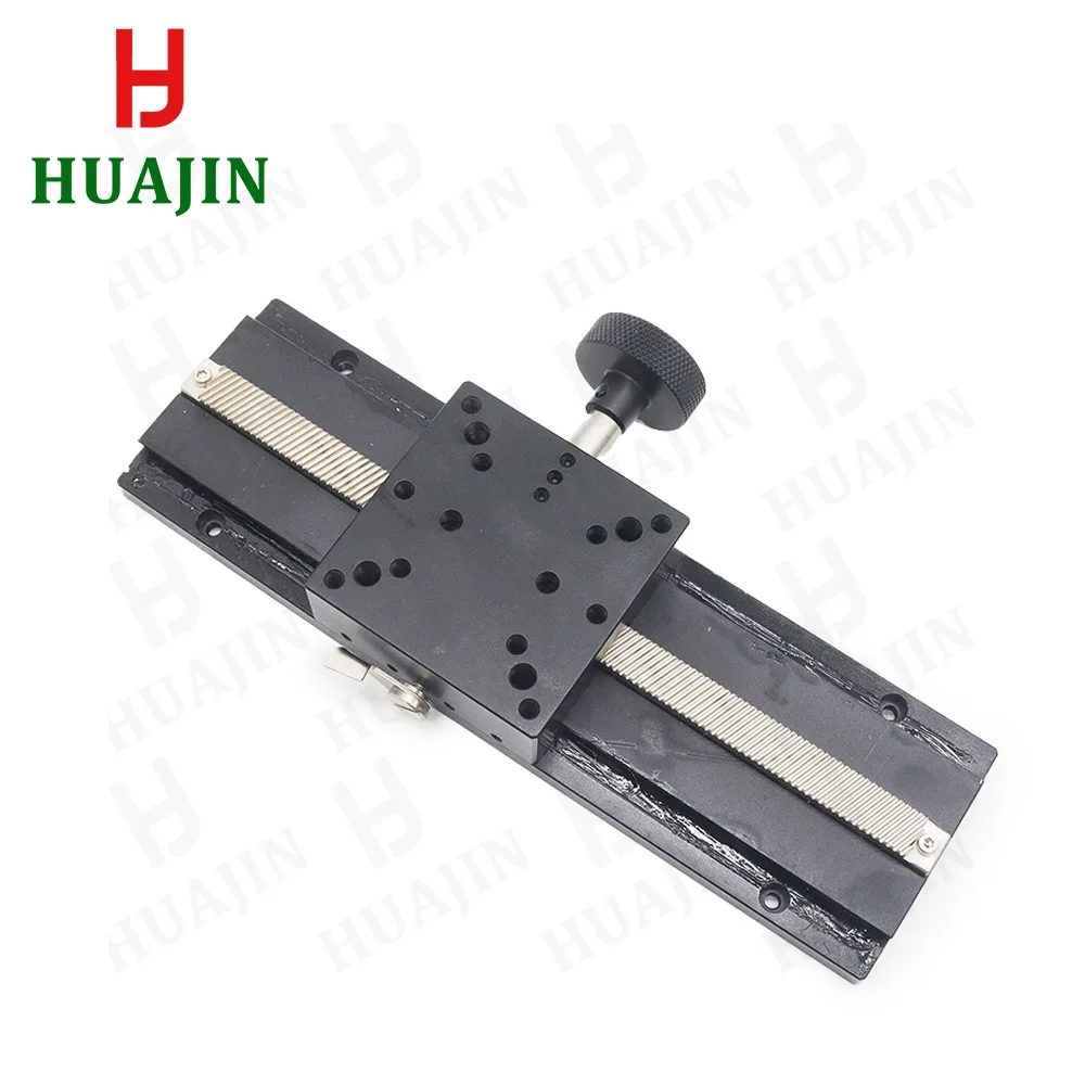 X Axis Precision Adjustment Stage LWX60-200 Long Stroke Manual Dovetail Groove Slide Table Gear Type Fine-Tuning Displacement-4